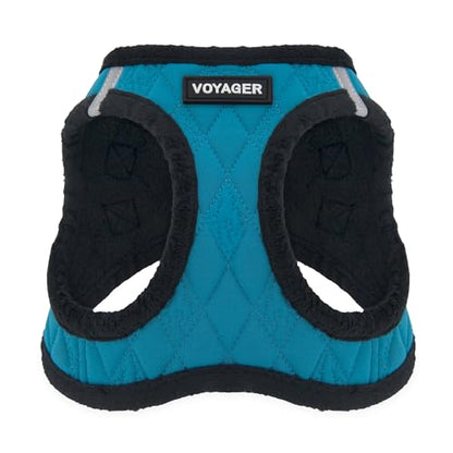 Best Pet Supplies - All Weather Plush, Reflective, No Pull Harness for Small, Medium Dogs, Cats - Secure with Hook & Loop Fastener, Buckle, Double D-Rings - Turquoise Plush, XL - color: Turquoise Plush, size: XL