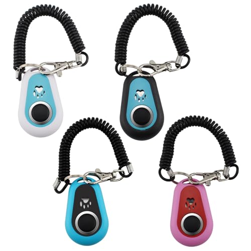 URBEST 4pcs Pet Training Clicker with Wrist Strap-Dog Training Clickers (Circle) - style: Circle