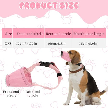 Dog Muzzle for Small Dogs, Breathable Adjustable Puppy Muzzles, Small Dog Muzzle for Grooming Barking Chewing Allows Panting Drinking
