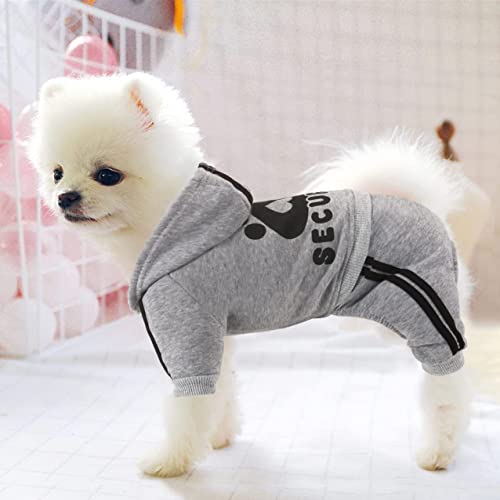 Dog Hoodie Security Clothes 4 Legs Jumpsuit Sweatshirt Hoodies Soft & Warm Dog Outfit Pullover Winter Clothes Sweater for Small Medium Large Dogs Cats (Gray, Medium) - color: Grey, size: Medium