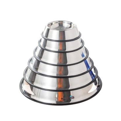 Stainless Steel pet Bowl, Sturdy and tip-Proof, Suitable for Both Dry and Wet Food, and can be Used by Cats and Dogs.(38cm) - size: 38cm