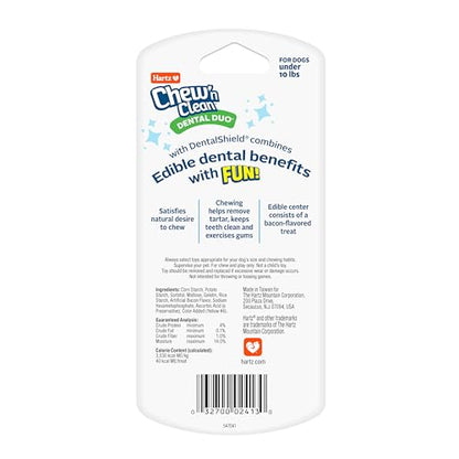 Hartz Chew 'n Clean Dental Duo Bacon Flavored Dental Dog Chew Toy and Treat - Extra Small - size: X-Small (Pack of 1), style: 1 Count