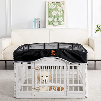 PJYuCien Playpen Top Cover for 36'' Width 4 Panel PlayPen, Black | More Peace of Mind, More Safe, and Reduce Mess, Suitable for Puppy, Duck, and Other Small Animals,Telescopic Buckles Connect - style: Black Cover, 36"Width, Black ( Elastic Buckles Connect