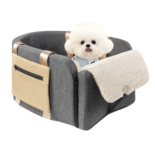 Large Console Dog Car Seat - Truck Dog Booster Seats for Big Console Vehicles Large Space for Dogs UP to 18lbs, Pretty Sturdy Pet Car Seat Designed for Pickup and Trucks