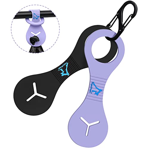 Dog Poop Bag Holder for Leash Waste Bag Carrier Dog Poop Bag Dispenser for Walking Running Bicycle Accessory 2 Pieces - color: Black + Purple