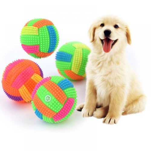 Flashing Football Shape LED Light Sound Bouncy Ball Funny Kids Pet Dog Toy Interactive Dog Toy, Xmas Gifts