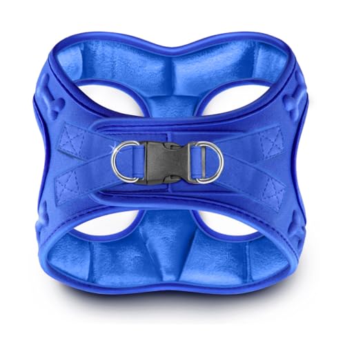 Comfort Fit Dog Harness Step in No Pull Harness for Small Medium Sized Dogs Soft Padded No Escape Harness Adjustable Easy Buckle with Leash Attachment D-Ring Extra Comfort Inside Velvet Plush XS Blue - color: Blue Plush, size: XS (Chest 13"-14.5")