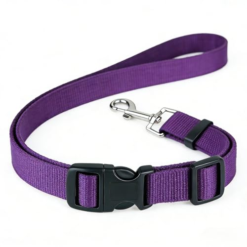 Secure Buckle Dog Seat Belt – 15.7~21.7 Inches Adjustable Pet Tether for Vehicle Safety - Purple