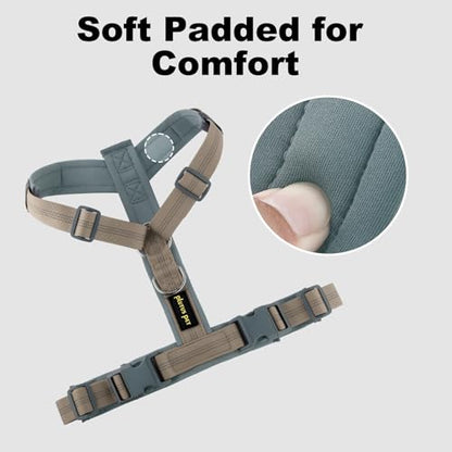 Plutus Pet No Pull Dog Harness, Adjustable Nylon Harness with Soft Padding, Reflective and Heavy Duty Dog Harness for Small, Medium, Large Dogs(Beige, L) - color: Beige, size: L