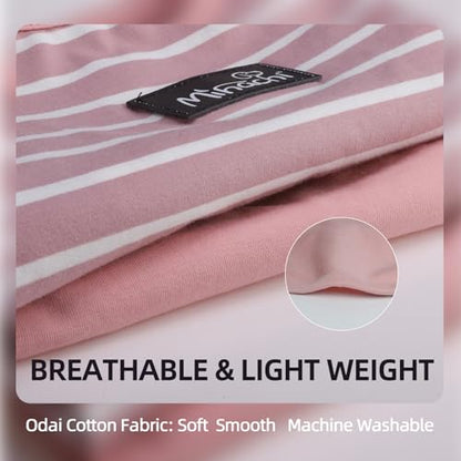 MIHACHI Dog Shirts Cotton Striped T-Shirt, Summer Pet Clothes for Small Dogs, 2-Pack Soft Puppy Apparel Cat Tee, Sleeveless Lightweight, Quick Dry, Breathable,Stretchy, Pink M - color: Pink, size: Medium