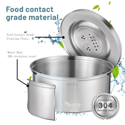 Stainless Steel Dog Water Bowl No Spill, 101oz/3L Pet Water Bowl for Dogs, Floating Disk Slow Drink Anti-Gulping Splash Proof Slow Feeder Bowls for Dog Cat, Travel Outdoor Car Home