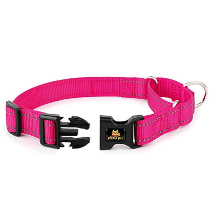 PLUTUS PET Reflective Martingale Collar with Quick Snap Buckle,No Pull Dog Choker Collar for Small Medium Large Dogs,XS,Hot Pink - color: Hot Pink, size: XS：10"-12"
