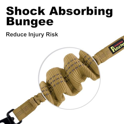 Plutus Pet Dog Seat Belt for Car, Adjustable Dog Car Harness with Carabiner Clip, Reflective Dog Seatbelt Leash with Elastic Bungee, Brown - color: Brown