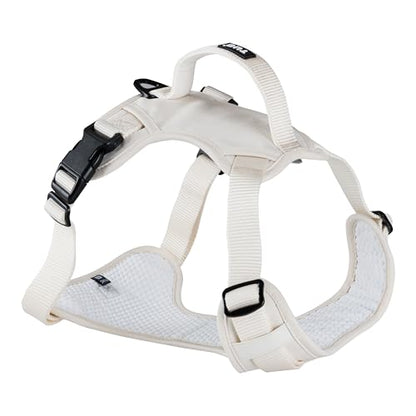 TUG Dog Harness with 2 Leash Connection Points | Adjustable, Padded, Lightweight | Handle on Back | No-Pull Front Clip (Medium, Cream) - color: Cream - Basic Harness, size: Medium