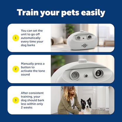 PetSafe Indoor Ultrasonic Dog Bark Control - No Collar Needed - Up to 25 ft Range - Anti-Bark Pet Training System - Automatic with Manual Trainer Button - size: 1 Count (Pack of 1)