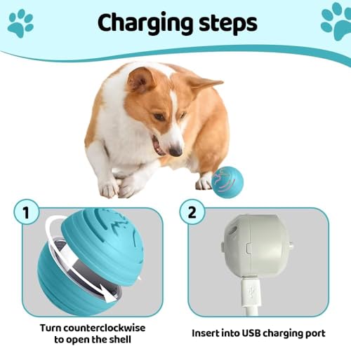 Smart Jumping Ball Dog Toy, Automatic Moving Pet Ball, Suitable for Toy Balls for Small Dogs and Cats(Blue) - color: Blue