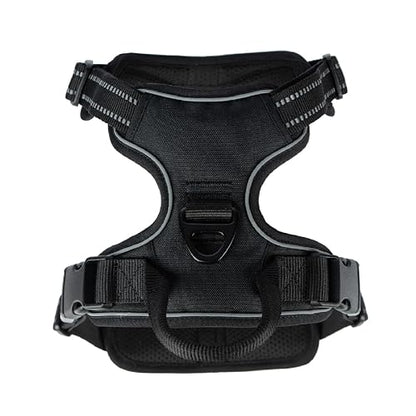 Voyager Dog Harness Dual Leash Attachment No-Pull Control Adjustable Soft but Strong Pet Harness for Medium and Large Dogs with 3M Reflective Technology, Black Nylon, XS (Chest: 13-16") - color: Black Nylon, size: XS (Chest: 13 - 16")