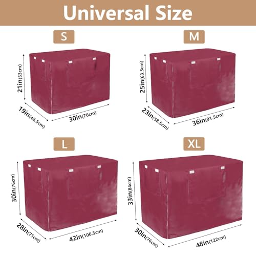 Windproof Burgundy Dog Crate Cover Fixed Buckle at Bottom Covers for Dog Cages X-Largee - size: X-Large