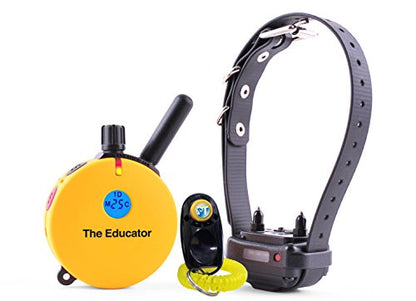 Educator ET-400 E Collar for Dog Training with Remote - 3/4 Mile Range, Waterproof, 100 Blunt Stimulation Levels, Tone or Vibration Mode, Night Tracking Light for Small, Medium & Large Dogs - size: 1-Dog (ET-400)