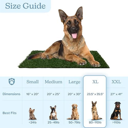 Artificial Grass Puppy Pee Pad for Dogs and Small Pets - Set of Three 35.5X23.5 Inch, Reusable 4-Layer Turf Pads for Dogs - Indoor and Outdoor Fake Grass Potty Pet Supplies by PETMAKER - size: XL 4-Layer Replacement Pads