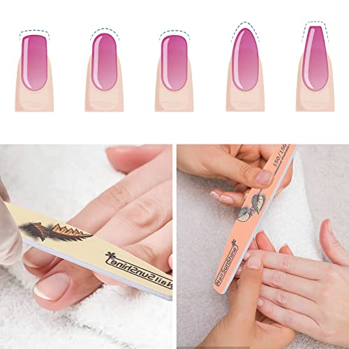 25 Pieces Nail Files and Buffers Mixed Grit, 100/120/150/180/240 Grits Reusable Emery Boards for Acrylic Files and Natural Nails - size: 25 Count (Mixed Grit)