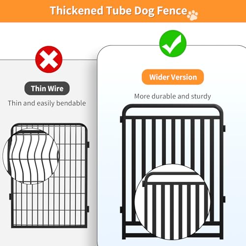 Thickened Metal Tube Dog Playpen Outdoor, Low Threshold Dog Pen, Heavy Duty 40" H 8 Panels for Pet Playpens Indoor, Portable Pet Fence for Yard RV Camping - style: 40" height