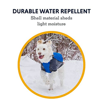 Ruffwear, Powder Hound Dog Winter Jacket, Insulated Softshell Coat with StormSleeve Stretch, Weather-Resistant Shell, Reflective Trim & Light Loop, Cold-Weather Adventures, Blue Pool, XX-Small - color: Blue Pool, size: XX-Small