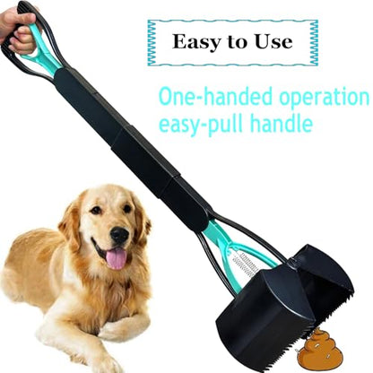 ienjoyed 2-Pack Pooper Scooper for Large Small Dogs Heavy Duty, 32" Long Handle Poop Scoop for Yard, Grass, Gravel, Dog Poop Grabber with High Strength Material - size: 32-inch(2-Piece)