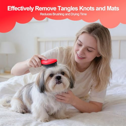 Small Dog Brush - Puppy Hair Brush- Grooming Tool for Teddy, Yorkies, Maltese, Shih Tzu, Chihuahua (Rose Red) - color: Rose Red