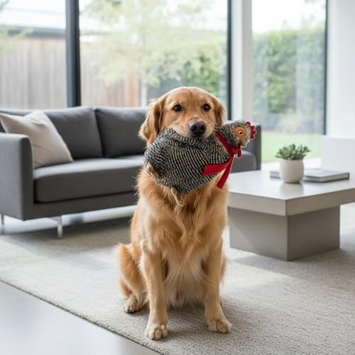 Fuzzl Plush Super Soft Big Cheeky Chuck Chicken Dog Toy & Comforter – Cuddly Plush with Squeaker, Gentle Dog Toy for Puppies & Small to Medium Dogs - style: Jumbo Chicken
