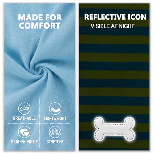 KYEESE 2Pack Dog Shirt, Soft Striped Dogs T Shirts, Lightweight Doggie Tank Top Cat Clothes, Sleeveless Dog Shirt for Small Dogs, Stretchy Pet Vest, Blue, Small - color: 06# 2Pack (Blue+Striped), size: Small (4-7lbs)