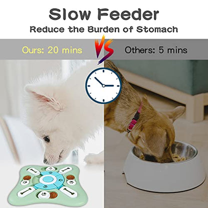 Dog Puzzle Toys Set,Interacive Slow Feeder for Cat,Dog Lick Mat with Suction Cups,Pet Enrichment Toys from Small to Medium - color: Green