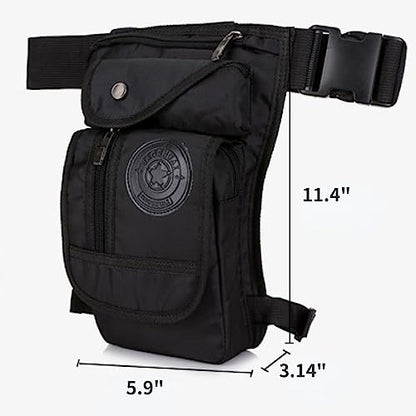 Drop Leg Bag Outdoor Waist Pack for Men Women Tactical Military Motorcycle Bike Cycling Multi-Pocket Waist Fanny Pouch Travel Hiking Climbing Thigh Bag Pocket - color: Black