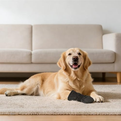 Snugrance Dog Paw Wound Recovery Boot, Lick-Proof Protection, Non-Slip Pet Shoe with Self-Adhesive Strap, Soft Protector for Medium to Large Dogs (L) - size: L