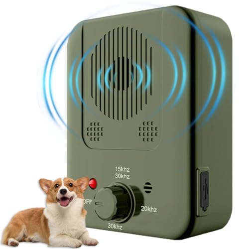 Anti Barking Device, Dog Barking Control Device for Dogs, Dog Barking Deterrent Devices, Ultrasonic Dog Barking Silencer for All Dogs Indoor Outdoor, Bark Box Stop Dog from Barking (Green)