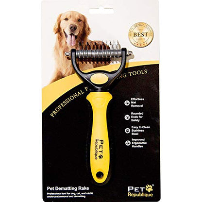 Pet Republique Dog Dematting Tool – Matt Splitters for Dogs, Cats, Rabbits, Long Haired Breed Pets – Effective Pet Dematting, Mat Remover, De-Matting Comb, or Dematter (6+11 Teeth) - size: 6+11 Teeth