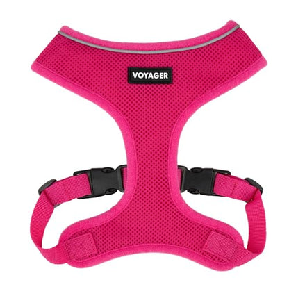 Best Pet Supplies Voyager Aerolite Over the Head Dog Harness, No Pull Breathable Air Mesh Vest, Quick Dry with Reflective Stitching, Adjustable Escape Resistant Harness - Fuchsia, X-Small - color: Fuchsia, size: XS