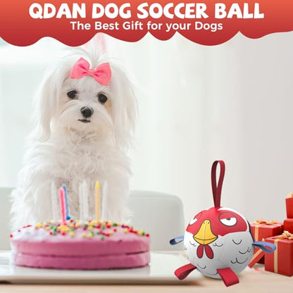 QDAN Dog Toy Balls: Pet Training Soccer Ball Dog Toy with Straps- Puppy Extra Small Dog Balls Beach Pool, Dogs Herding Ball, (5 Inch) - color: Red, size: 5 Inch