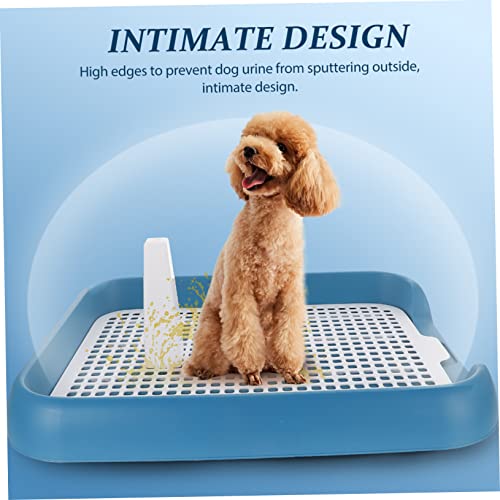 UKCOCO Plastic Dog Potty Trainer Tray with Raised Edges and Leak Design for Indoor Use Lightweight Portable Puppy Toilet with Special Column for Toilet Training and Safety Suitable for
