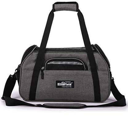 EliteField Soft Pet Carrier (3 Year Warranty, Airline Approved) Soft Sided Dog Puppy Cat Carrier Travel Bag (X-Large: 21" L x 12" W x 13" H, Charcoal Gray) - color: Charcoal Gray, size: 21.0"L x 12.0"W x 13.0"H