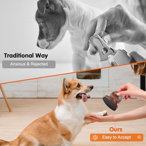 Dog Nail File Dog Scratch Board for Nails Wooden Handicraft Cat Dog Nail Scratch Pad with 4 Pcs Replaceable Sandpaper Dog Trainning Accessories Stress Free Nail Filing for Dogs(Coffee) - color: Coffee