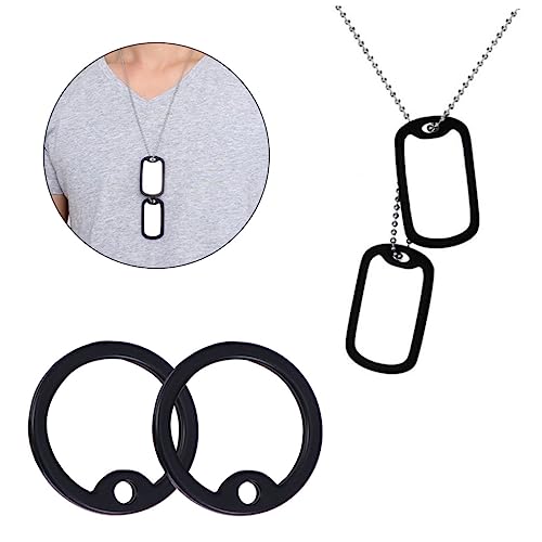 HEMOTON 2pcs Dog Tag Silencers Military Dog Tag Noise Dampeners Stretchy Silicone Id for