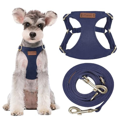 Puppytie Small Dog Harness with Multifunction Dog Leash,Lightweight Soft Adjustable No Choke Escape Proof Pet Harness Vest Pet Harness Vest,Navy,S - color: Navy, size: S(9-17.5lb）
