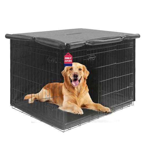 HiCaptain Breathable Dog Crate Cover 42 Inch, Durable Heavy Duty Kennel Cover, Dual Zippered Panels, Windproof Waterproof UV-Resistant (Grey) - color: Minimalist Gray, size: 42.0"L x 28.0"W x 30.0"H