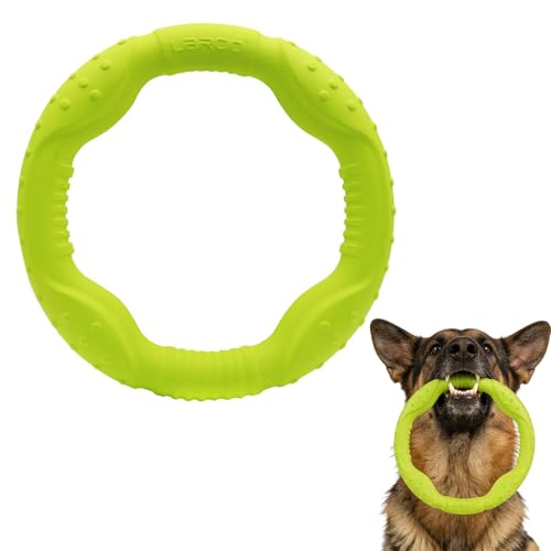LaRoo Dog Chew Toy Ring 8.6 Inch,Floating Fetch Flying DiscInteractive Tug of War Toy for Dogs,Waterproof Lightweight Outdoor Dog Play Toy for Medium Dogs(Green) - color: Green, size: Medium