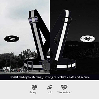 Reflective Vest Running Gear 3Pack, Adjustable Safety Vests High Visible Reflective Belt Straps - color: Green,black,orange