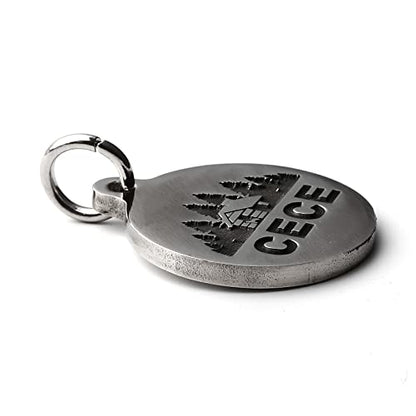 Deep Engraved Dog ID Tag Stainless Steel Personalized Customized Unique Pet ID Card Wolf Round (House S) - size: House S