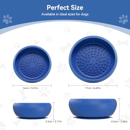 CNMSGM Slow Feeder Dog Bowl, BPA-Free Silicone Lick Mat for Small and Medium Dogs, Non-Slip & Dishwasher Safe(Blue-Large) - color: Blue, size: Large