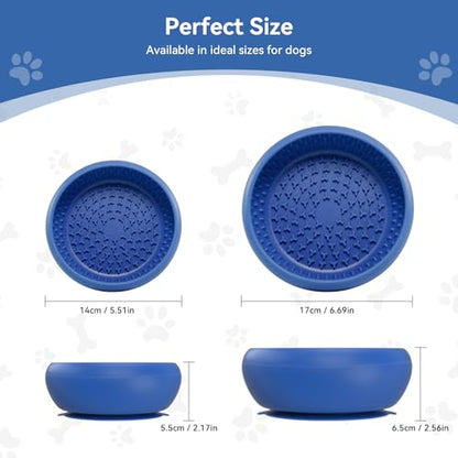 CNMSGM Slow Feeder Dog Bowl, BPA-Free Silicone Lick Mat for Small and Medium Dogs, Non-Slip & Dishwasher Safe(Blue-Large) - color: Blue, size: Large