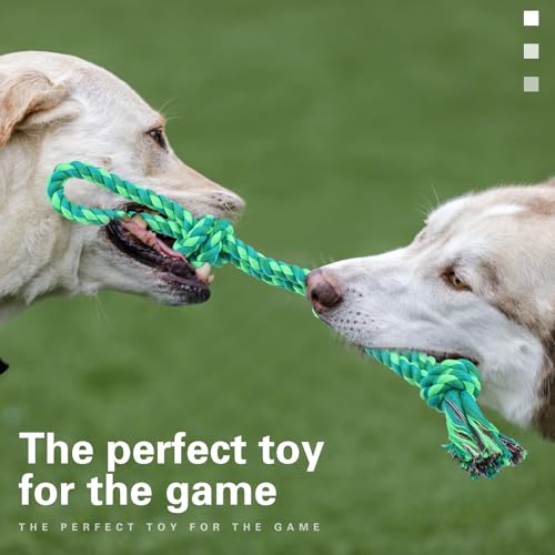 Hiboom 30 Pcs Rope Dog Toys for Aggressive Chewers Heavy Duty Dog Chew Toys for Medium Large Dog Cotton Dog Toys War Dog Toy for Teeth Cleaning